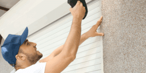 working on hurricane shutters in Tampa FL